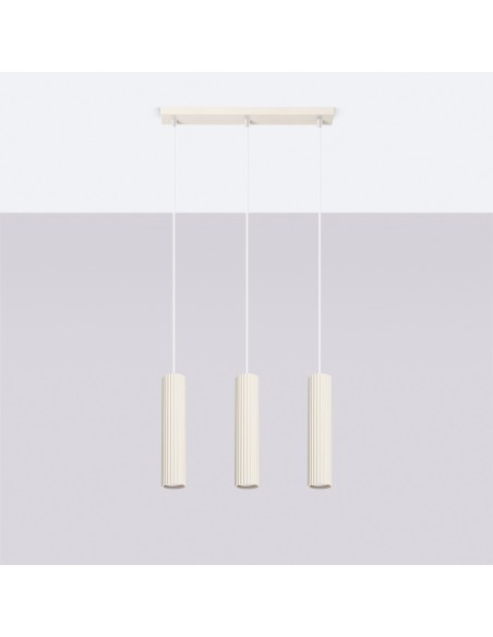 Lámpara colgante KARBON 3L beige