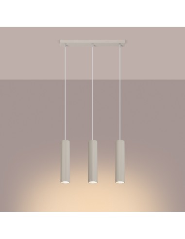 Lámpara colgante KARBON 3L beige