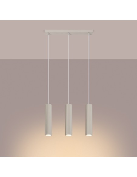 Lámpara colgante KARBON 3L beige