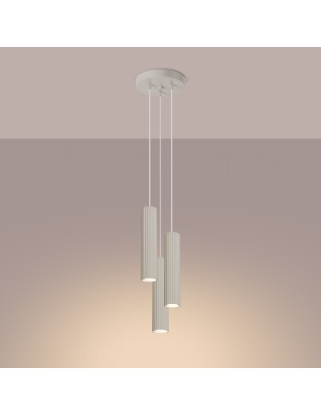 Lámpara colgante KARBON 3P beige