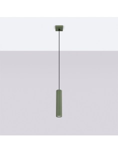 Lámpara colgante KARBON 1 verde oliva 2
