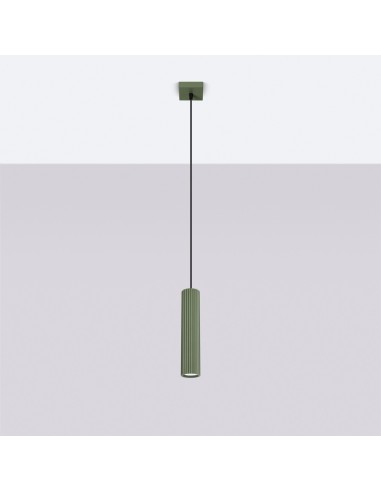 Lámpara colgante KARBON 1 verde oliva