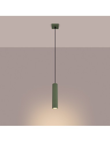 Lámpara colgante KARBON 1 verde oliva