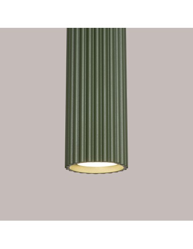 Lámpara colgante KARBON 1 verde oliva