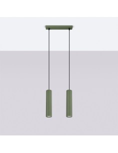 Lámpara colgante KARBON 2 verde oliva 2
