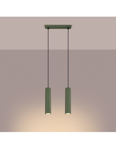 Lámpara colgante KARBON 2 verde oliva