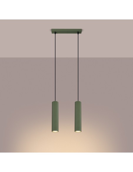 Lámpara colgante KARBON 2 verde oliva