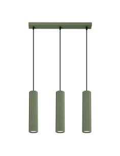 Lámpara colgante KARBON 3L verde oliva