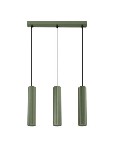 Lámpara colgante KARBON 3L verde oliva