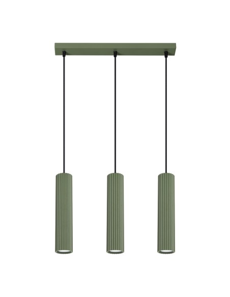 Lámpara colgante KARBON 3L verde oliva