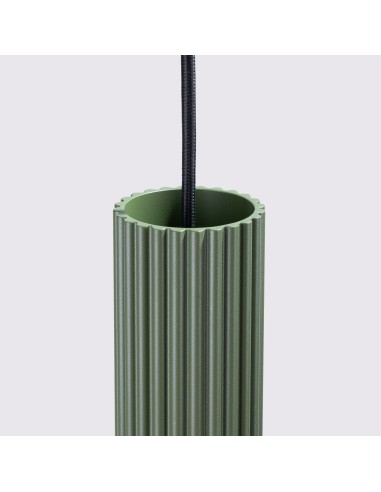 Lámpara colgante KARBON 3L verde oliva