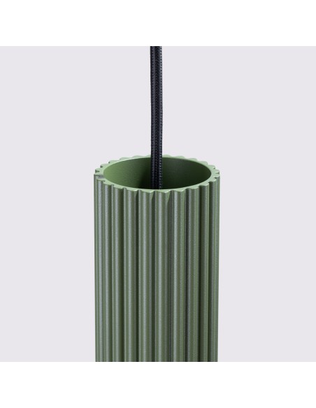 Lámpara colgante KARBON 3L verde oliva