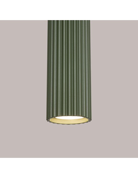 Lámpara colgante KARBON 3L verde oliva