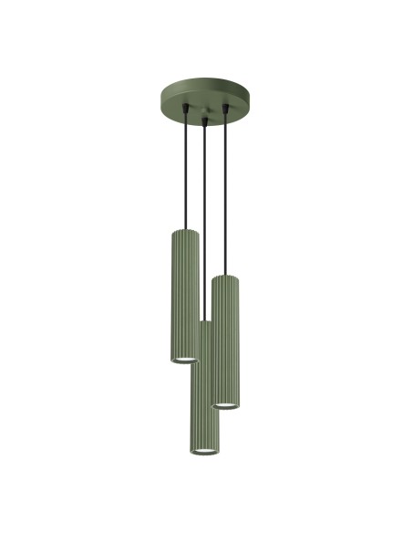 Lámpara colgante KARBON 3P verde oliva