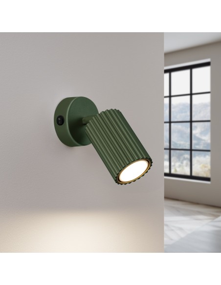 Aplique KARBON verde oliva con interruptor