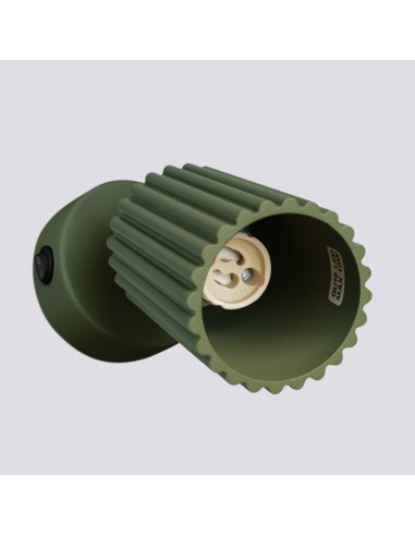 Aplique KARBON verde oliva con interruptor
