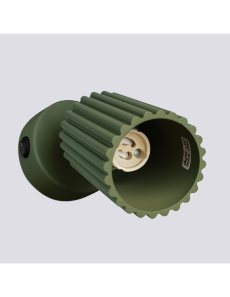Aplique KARBON verde oliva con interruptor