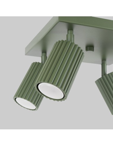 Lámpara de techo KARBON 4 verde oliva
