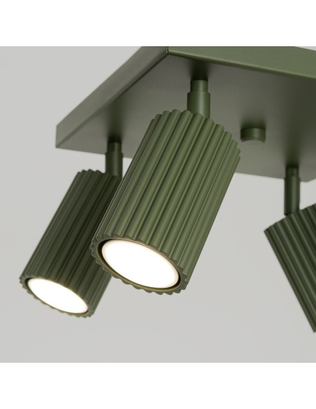 Lámpara de techo KARBON 4 verde oliva