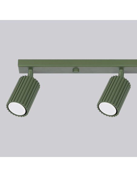 Lámpara de techo KARBON 4L verde oliva