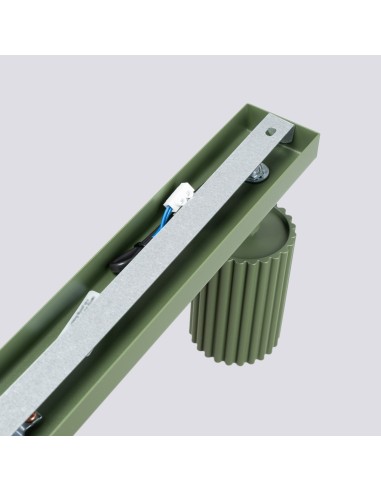 Lámpara de techo KARBON 6L verde oliva