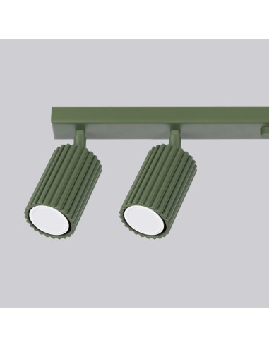 Lámpara de techo KARBON 6L verde oliva