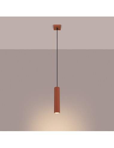 Lámpara colgante KARBON 1 rojo ocre