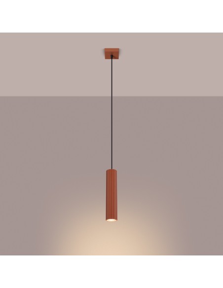 Lámpara colgante KARBON 1 rojo ocre