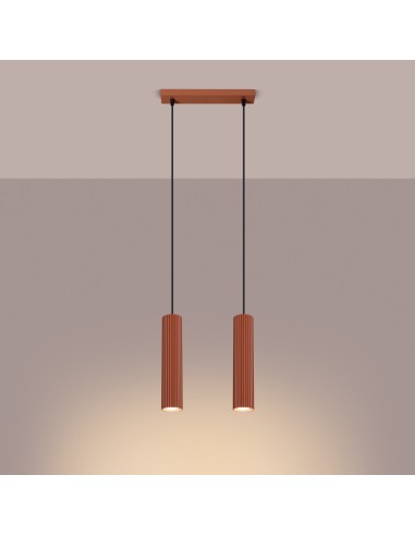 Lámpara colgante KARBON 2 rojo ocre