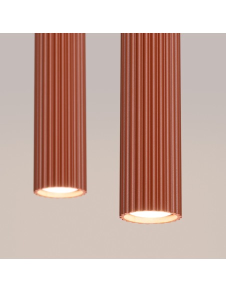 Lámpara colgante KARBON 2 rojo ocre