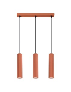 Lámpara colgante KARBON 3L rojo ocre