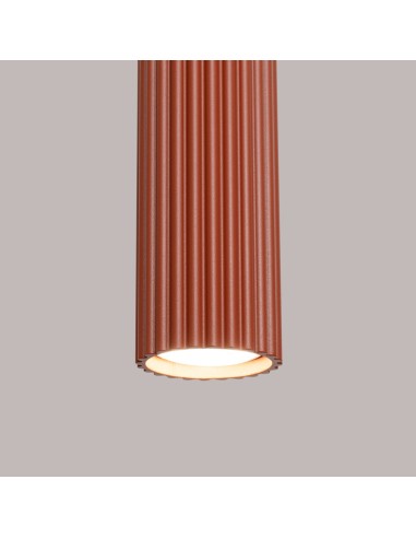 Lámpara colgante KARBON 3L rojo ocre