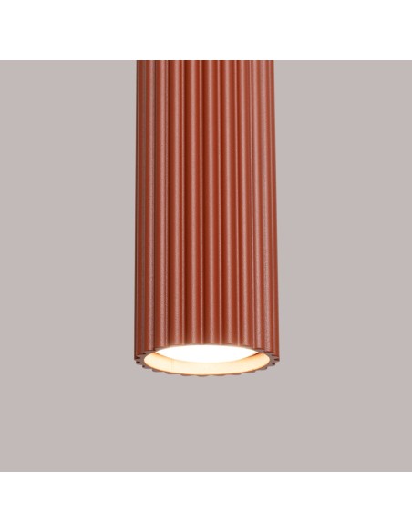 Lámpara colgante KARBON 3L rojo ocre