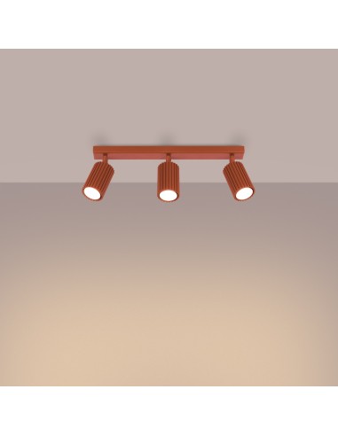 Lámpara de techo KARBON 3L rojo ocre
