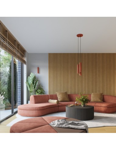 Lámpara de techo KARBON 3L rojo ocre