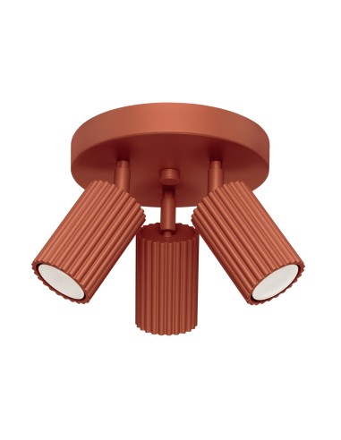 Lámpara de techo KARBON 3P rojo ocre