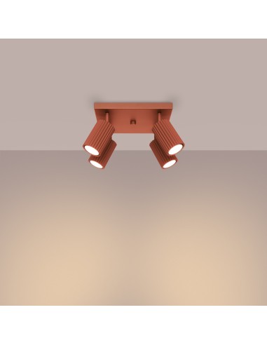 Lámpara de techo KARBON 4 rojo ocre
