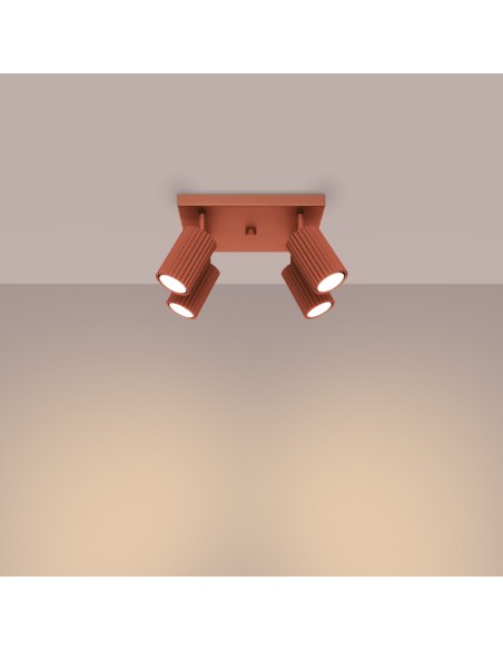 Lámpara de techo KARBON 4 rojo ocre