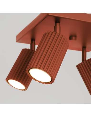 Lámpara de techo KARBON 4 rojo ocre