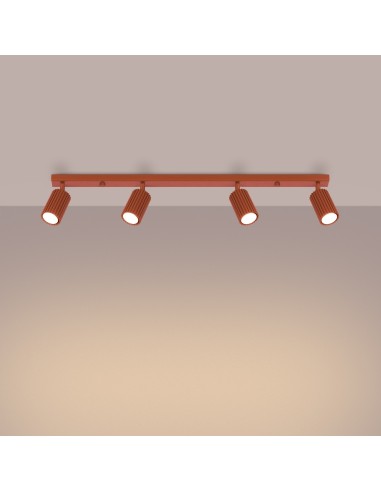 Lámpara de techo KARBON 4L rojo ocre