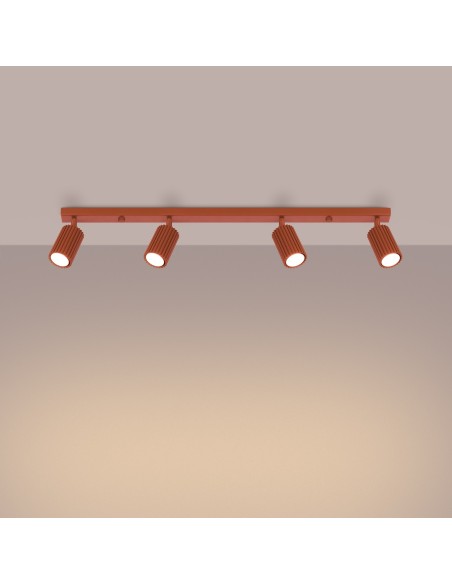 Lámpara de techo KARBON 4L rojo ocre
