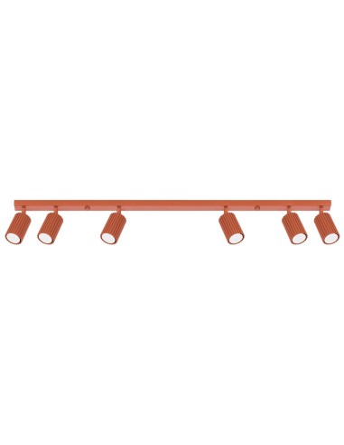 Lámpara de techo KARBON 6L rojo ocre