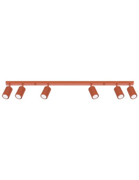 Lámpara de techo KARBON 6L rojo ocre