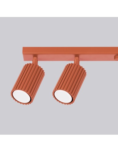 Lámpara de techo KARBON 6L rojo ocre