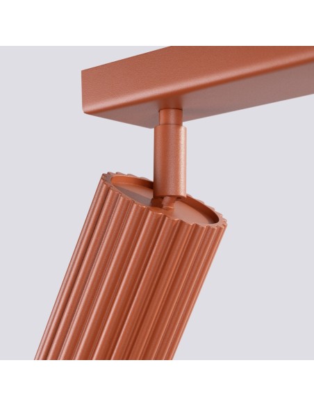 Lámpara de techo KARBON 6L rojo ocre