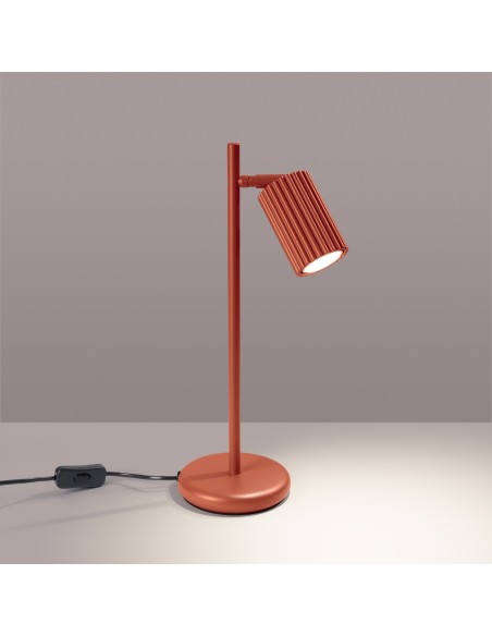 Lámpara de mesa KARBON rojo ocre