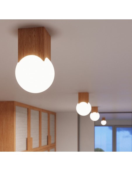 Lámpara de techo SOLIS madera natural