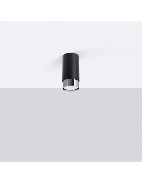 Lámpara de techo NERO 12,5 negro/cromo