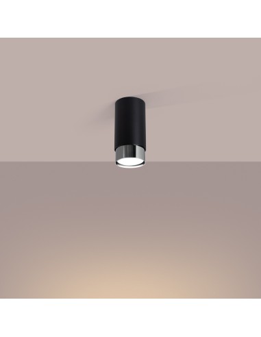 Lámpara de techo NERO 12,5 negro/cromo