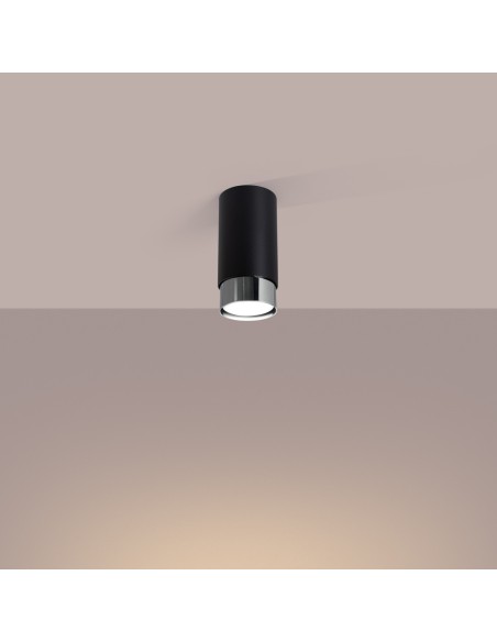 Lámpara de techo NERO 12,5 negro/cromo